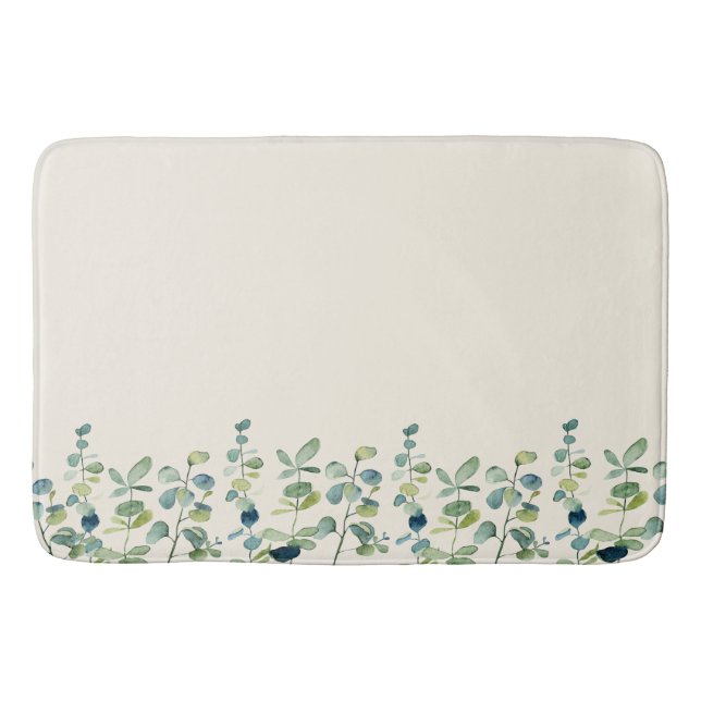 Alfombrilla De Baño Elegante vegetación floral de eucalipto blanco (Anverso)