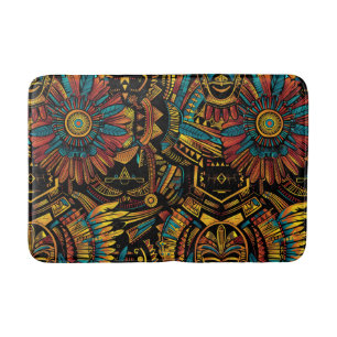 Alfombrilla De Baño Elegante Verde azulado "sueño azteca" Plush Bath M
