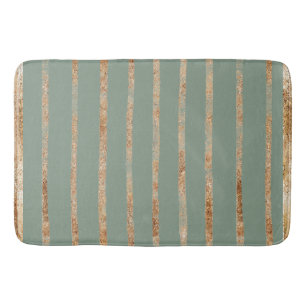 Alfombrilla De Baño Elegante verde sabio de oro
