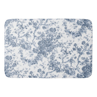 Alfombrilla De Baño Elegante Vintage francés grabado en toile floral-a