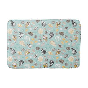 Alfombrilla De Baño Elegantes cascos de mar en la menta