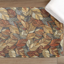 Alfombrilla De Baño Elegantes hojas de otoño de vidrio manchado - otoñ