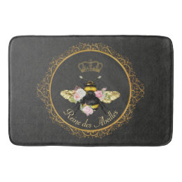 Alfombrilla De Baño Elegantes rosas rosadas de abeja reina francesa gr