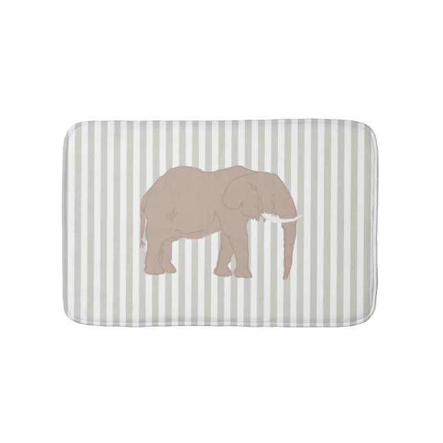 Alfombrilla De Baño Elephant Safari Diseño Stripe Bath Mat (Anverso)