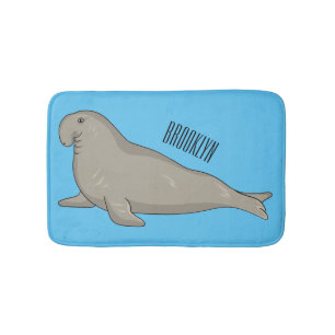 Alfombrilla De Baño Elephant seal cartoon illustration