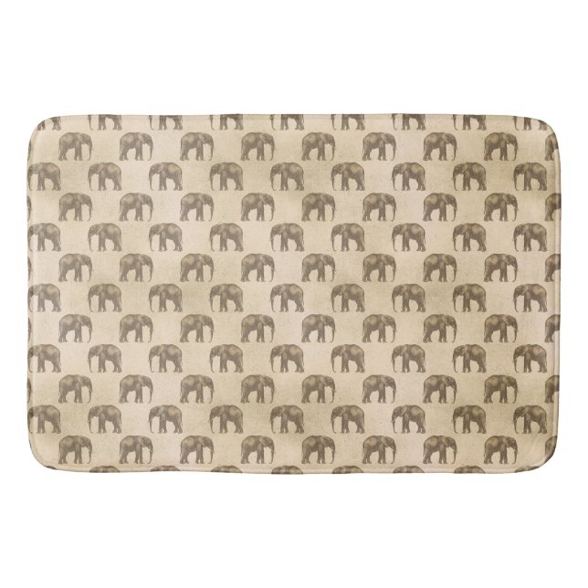 Alfombrilla De Baño Elephant Vintage Elegant Moda Animales (Anverso)