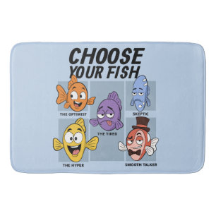Alfombrilla De Baño Elige tu pez divertido