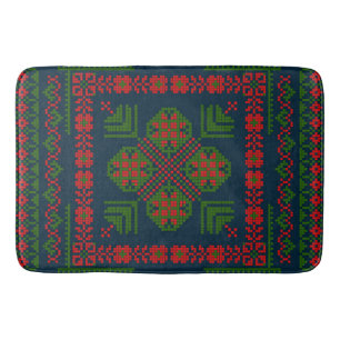 Alfombrilla De Baño Embroideric palestino Tatreez color verde rojo 5 P