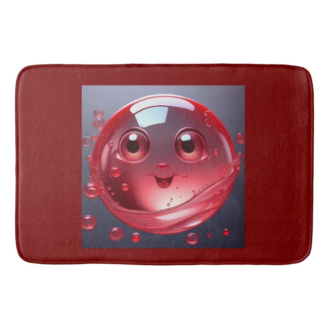 Alfombrilla De Baño Emoji de burbujas de agua roja (Anverso)