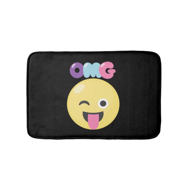 Alfombrilla De Baño Emoji de OMG (Anverso)