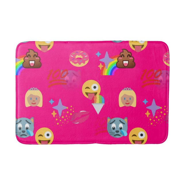 Alfombrilla De Baño emoji rosa caliente cuarto de baño batata (Anverso)
