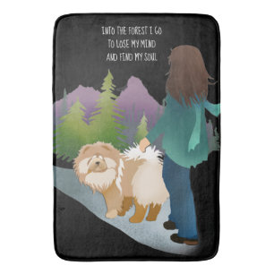 Alfombrilla De Baño EN EL BOSQUE VOY A Mat de baño de chow/ almohadil