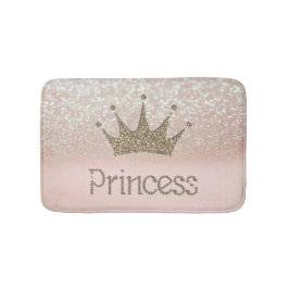 Alfombrilla De Baño Encantadora Moda Tiara, princesa, Purpurina Bokeh