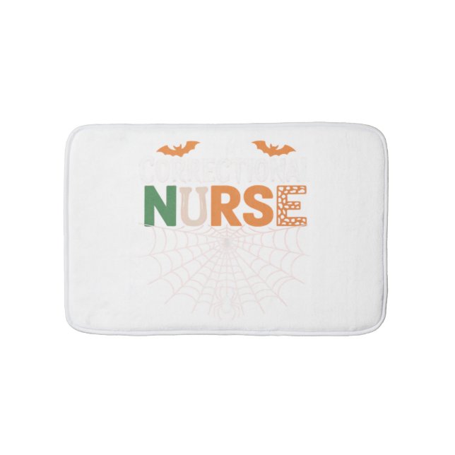 Alfombrilla De Baño Enfermera correccional Halloween Calabaza clásica  (Anverso)