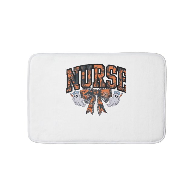 Alfombrilla De Baño Enfermera de Halloween Coquette Bow Cae camiseta c (Anverso)