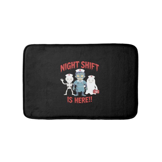 Alfombrilla De Baño Enfermera de Halloween Funny Ghost Skeleton Zombie (Anverso)