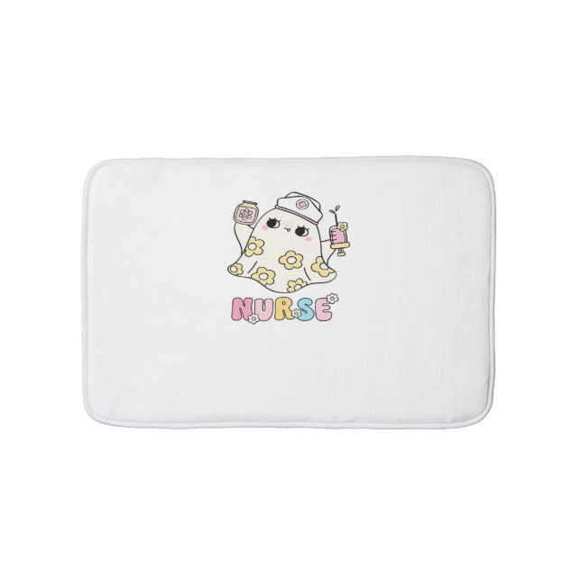 Alfombrilla De Baño Enfermera fantasma Halloween Diseño camiseta clási (Anverso)