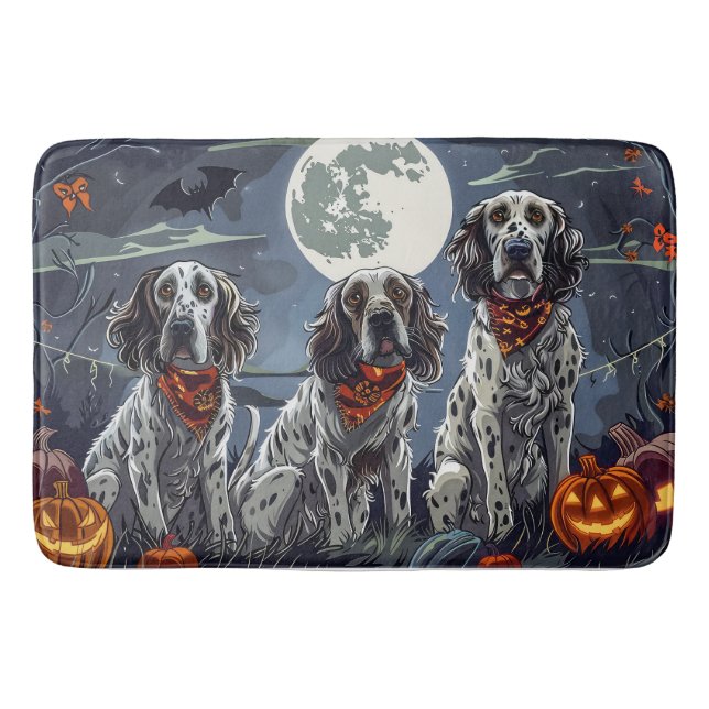 Alfombrilla De Baño English Setter Halloween Spooky (Anverso)