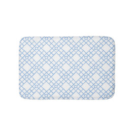 Alfombrilla De Baño Enrejado de bambú azul y blanco