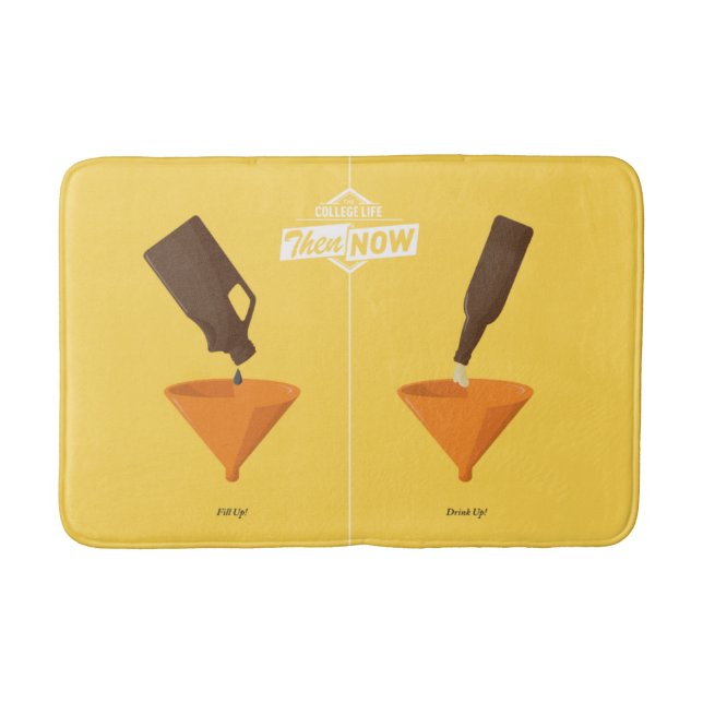 Alfombrilla De Baño Entonces y ahora: Cerveza Pong (Anverso)