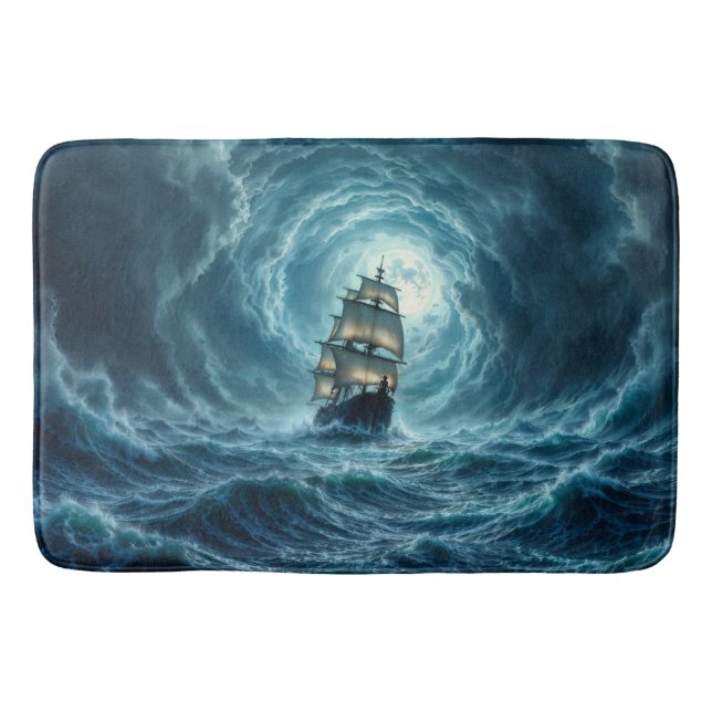 Alfombrilla De Baño Epic tormenta barco de la aventura de la luna (Anverso)