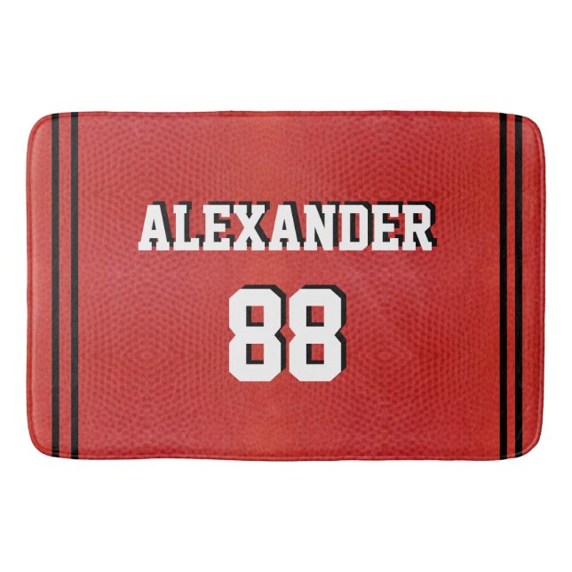 Alfombrilla De Baño Equipo Deportivo de Baloncesto Nombre personalizad (Anverso)