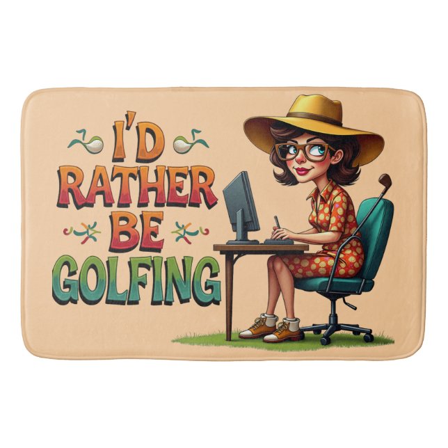Alfombrilla De Baño Es Divertido Estar Golfiando Para Ella (Anverso)
