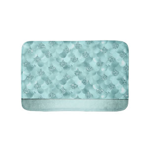 Alfombrilla De Baño Escala de lujo de Sirena Mint Seafoam Green Aqua