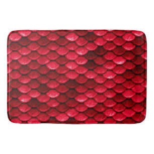 Alfombrilla De Baño Escala de peces de sirena de Purpurina rojo brilla