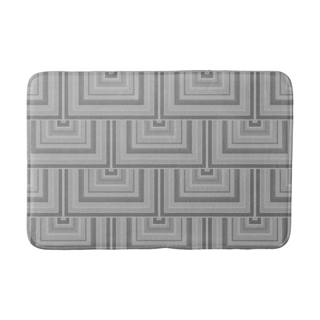 Alfombrilla De Baño Escalas cuadradas grises (Anverso)