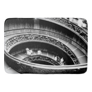 Alfombrilla De Baño Escalera espiral negra y blanca