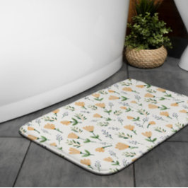 Alfombrilla De Baño Escándalo floral amarillo