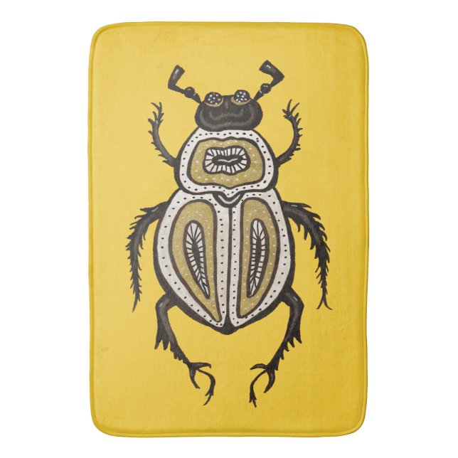 Alfombrilla De Baño Escarabajo amarillo Guay Insectos Entomología Arte (Frente vertical)