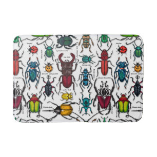 Alfombrilla De Baño Escarabajos blancos