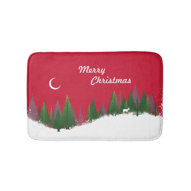 Alfombrilla De Baño Escena de los navidades Woods Bath Mat (Anverso)
