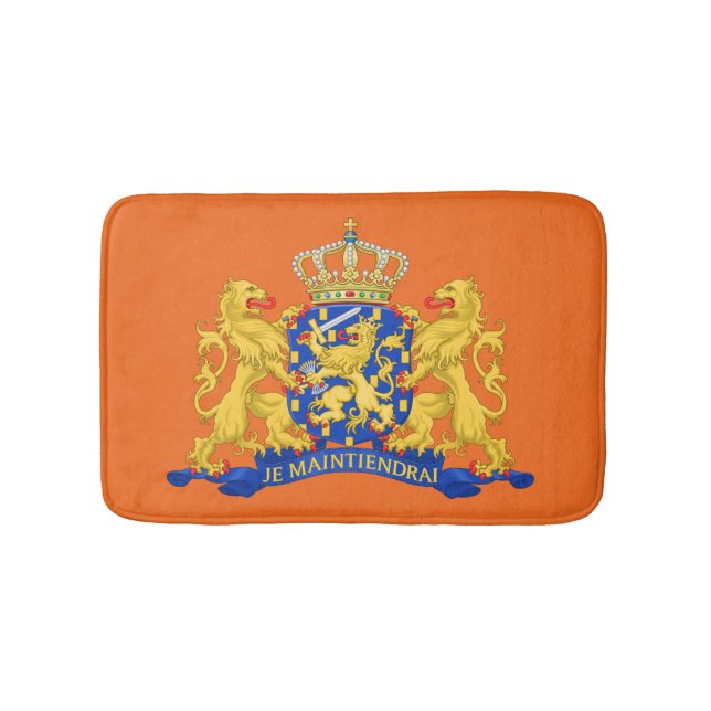 Alfombrilla De Baño Escudo de armas de los Países Bajos sobre el Naran (Anverso)