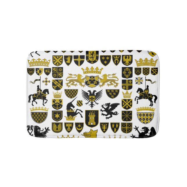 Alfombrilla De Baño Escudos herálicos, diseños simbólicos. (Anverso)