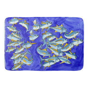 Alfombrilla De Baño Escuela feliz del atún de trucha salmonada