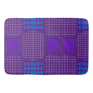 Alfombrilla De Baño Escuelas de la cuadrícula azul púrpura real