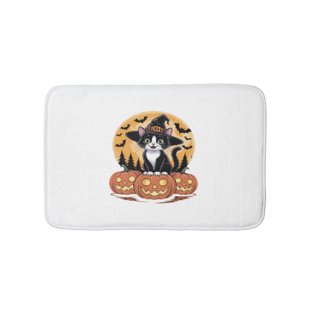 Alfombrilla De Baño Esencial calabazas de peluca de gatos de esmoquín  (Anverso)