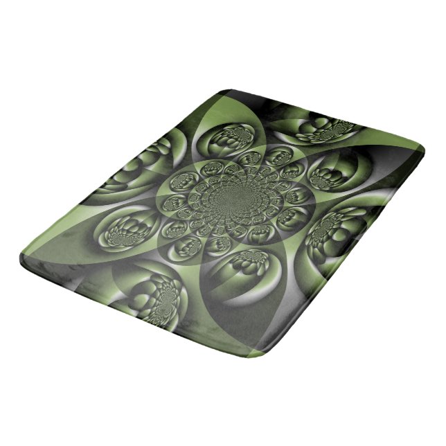 Alfombrilla De Baño Esferas Mini Forest Blancas Verdes (Angular)