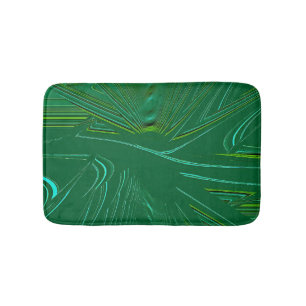 Alfombrilla De Baño Esmeralda Verde Faux Brocade