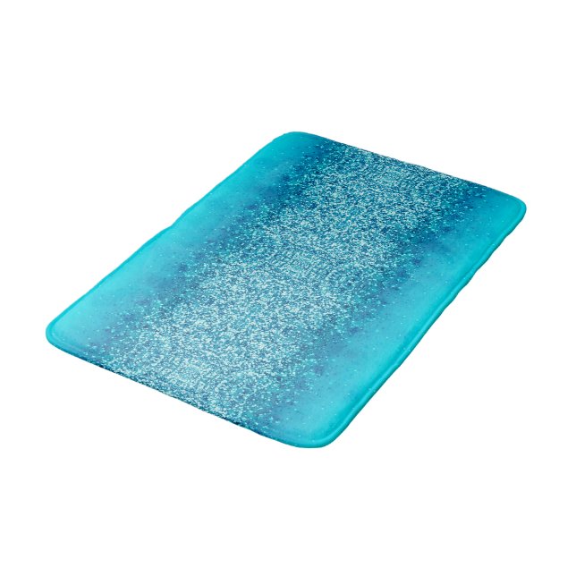 Alfombrilla De Baño Esparkle Bath Mat elegante de escarcha azul (Angular)