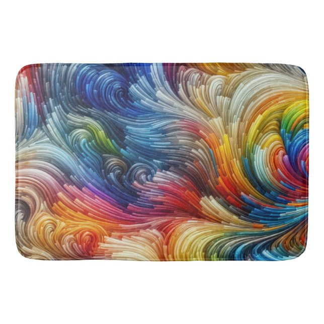 Alfombrilla De Baño Espectro Swirl Resumen Contemporáneo (Anverso)