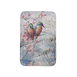 Alfombrilla De Baño Esperando La Cena De Pájaro Kingfisher