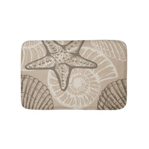 Alfombrilla De Baño Espinosa de mariscos y conchas en beige