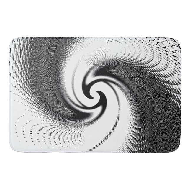 Alfombrilla De Baño Espiral blanco y negro (Anverso)