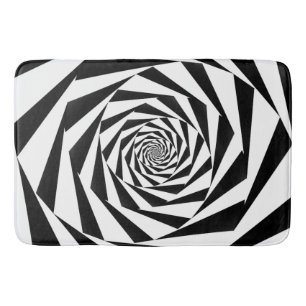 Alfombrilla De Baño Espiral blanco y negro