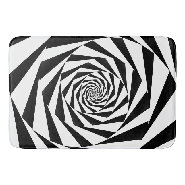 Alfombrilla De Baño Espiral blanco y negro (Anverso)