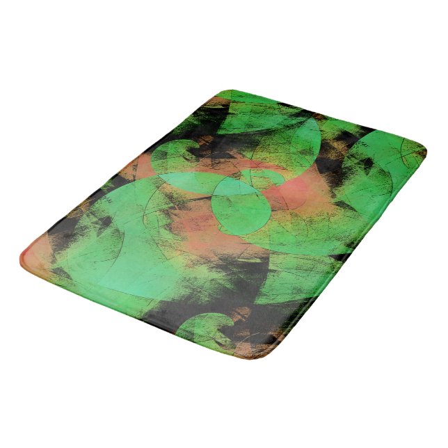Alfombrilla De Baño Espirales verdes de salmón texturadas y chismosas  (Angular)